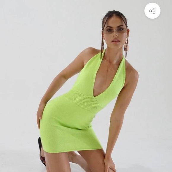 NWT Asta Resort Fifi Mini Dress Lime - Picture 3 of 6